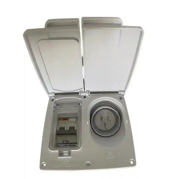 500-04318 CMS Inlet 500-04318 15A Autoswitch White RCD IP44