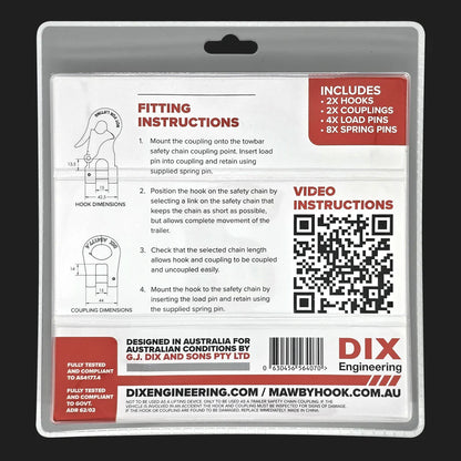 Mawby Hook Safety Chain Coupling  - 1 Set