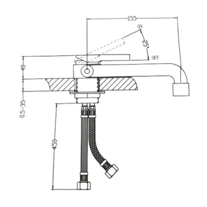 Dometic Chrome Brass Fold Down Hot and Cold Water Mixer Tap