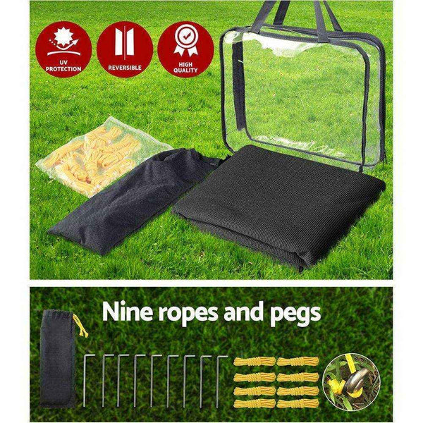 1.95X2.2M Black Caravan Privacy Screen End Wall - Everything Caravans