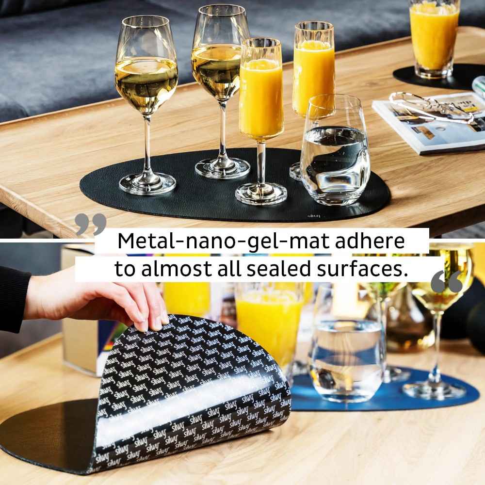 Metal Nano Gel Placemat LARGE BLACK By Silwy