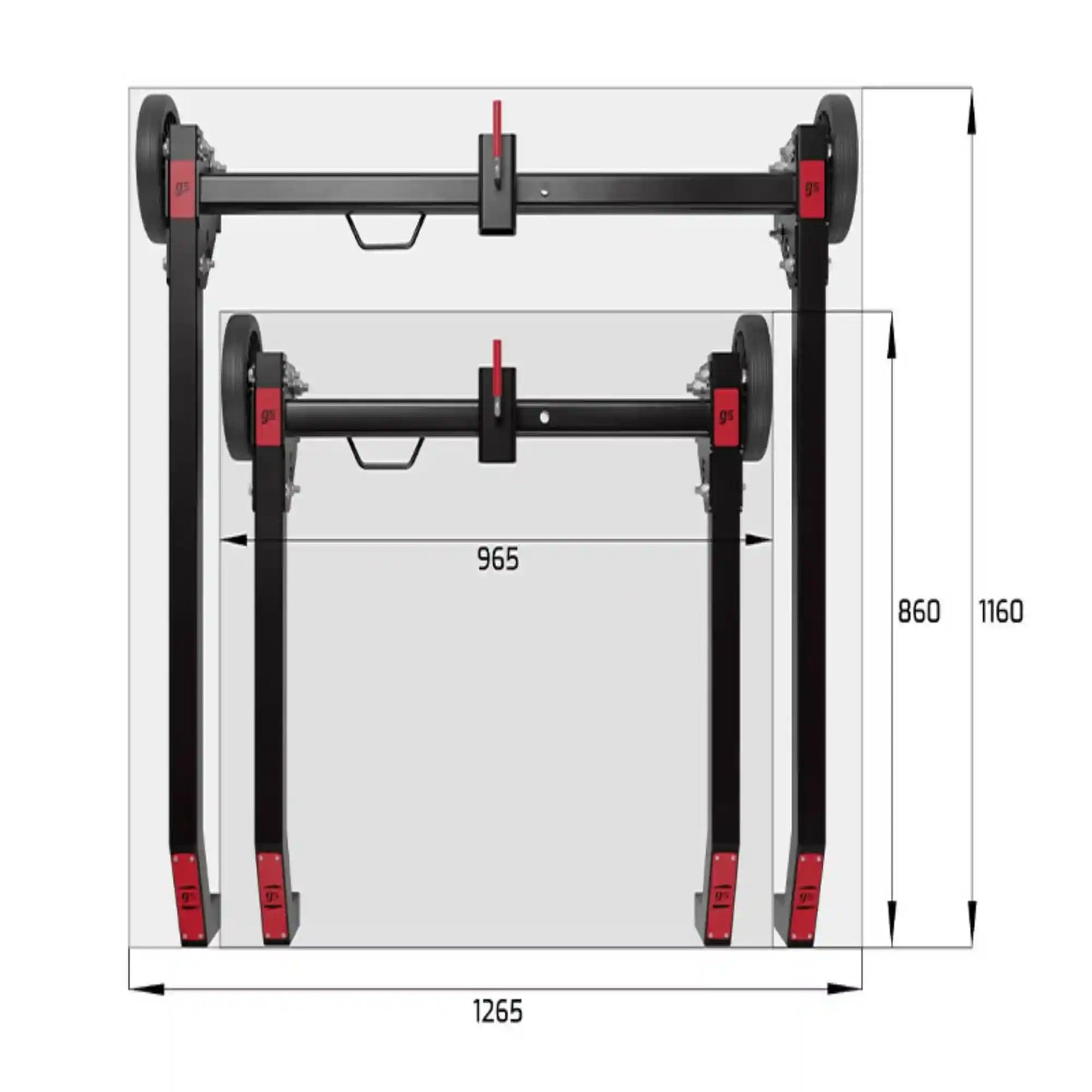 Gripsport Roller Floor Stand LARGE Moveable storage for hitch racks and bikes