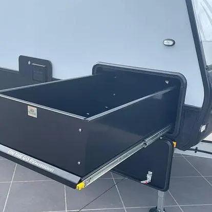 475mm wide Tunnel Boot Draw Slide with High Sides x 1000mm Long - Everything Caravans
