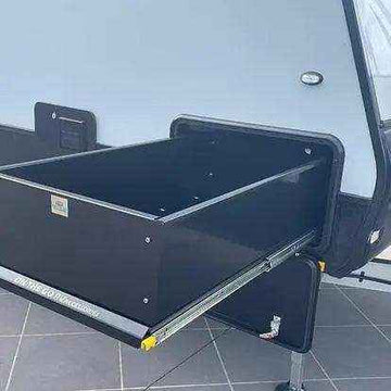 475mm wide Tunnel Boot Draw Slide with High Sides x 1000mm Long - Everything Caravans