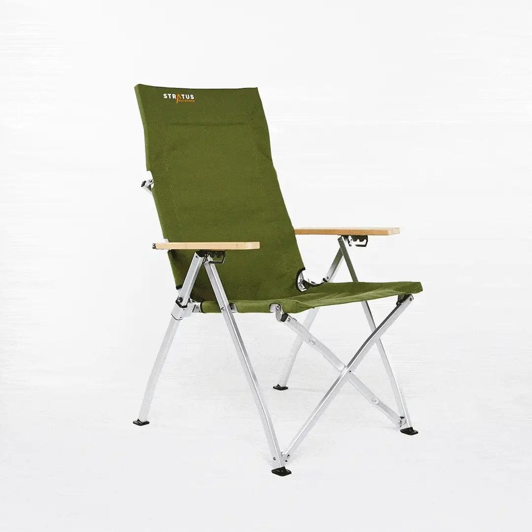 Stratus Outdoor ALL-DAY Reclining Camp Chair - Green - Everything Caravans