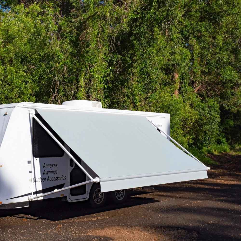 Aussie Traveller SBE 16' Awning White Ends- Light Grey