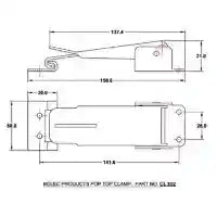 Roof Clamp with J Hook For Pop-Top Silver (2 PART) CL102