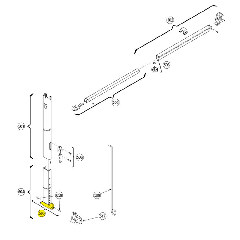 Dometic Roll Out Awning Foot Black for 8300 and 8500 Awnings