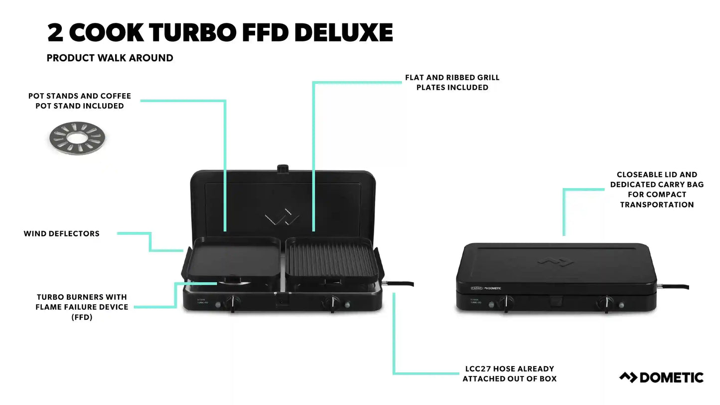 Dometic 2 Cooker Turbo FFD Deluxe Stove