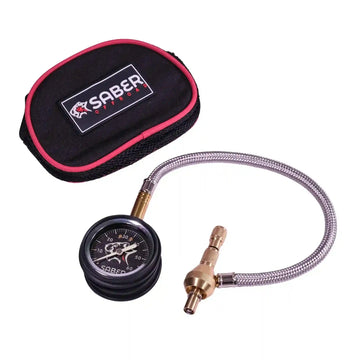 Saber Offroad Tyre Deflator with Glow in the Dark Face and Stainless Steel Braided Hose