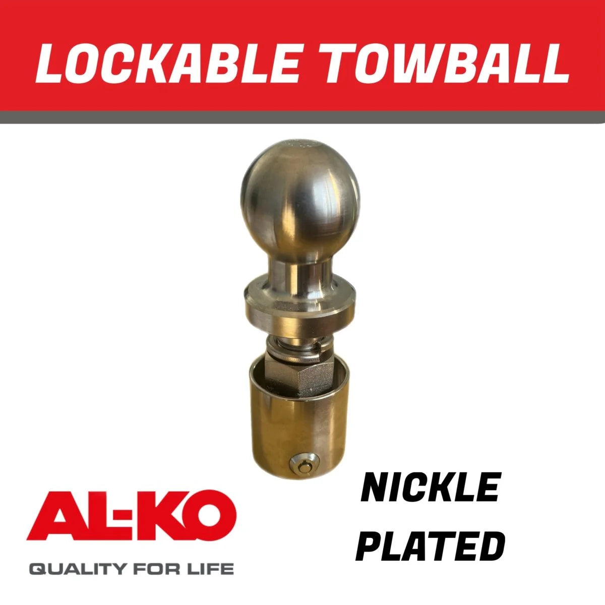 AL-KO 50 mm Lockable Towball – Anti-Theft Towbar Mount
