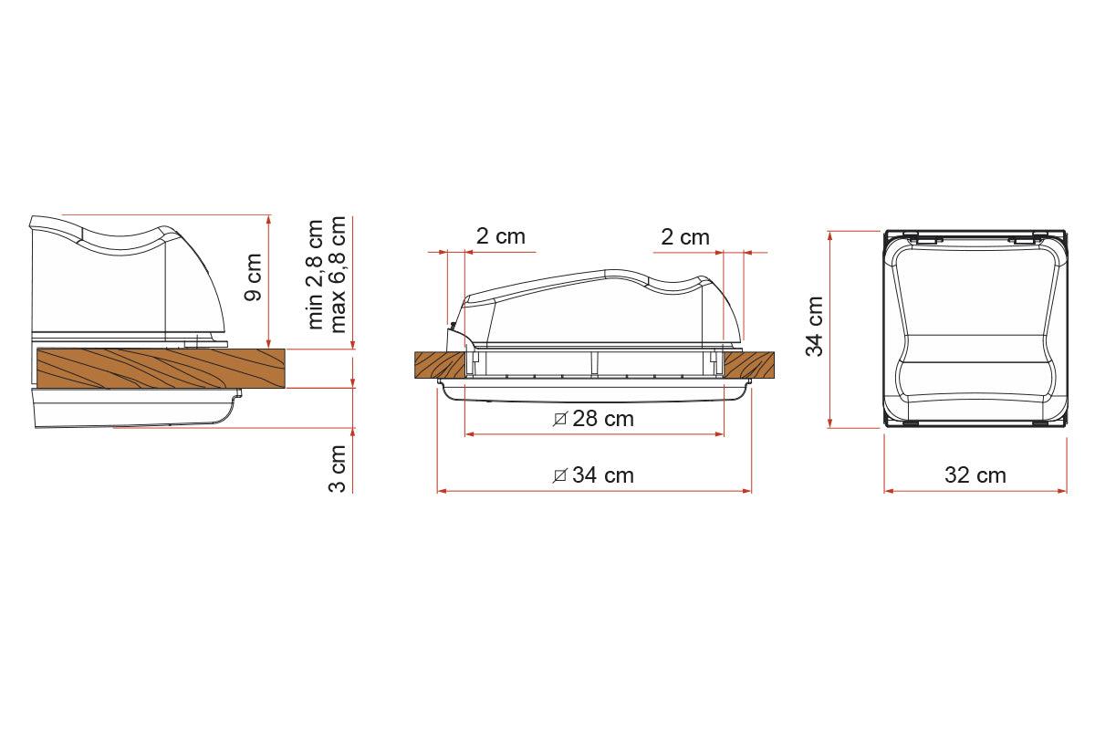 Fiamma Vent 28 Crystal Roof Hatch Complete 280mm x 280mm - Everything Caravans