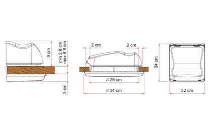 Fiamma Vent 28 Crystal Roof Hatch Complete 280mm x 280mm - Everything Caravans
