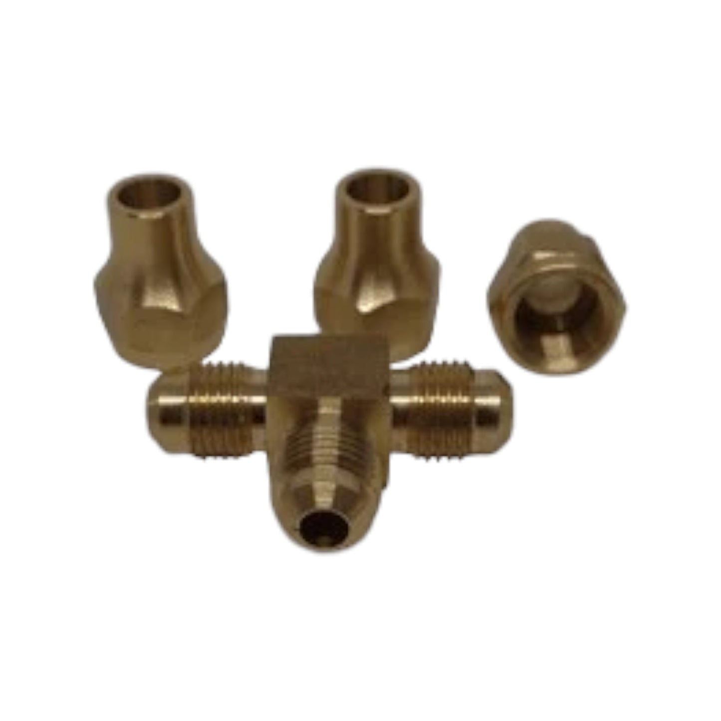Brass Gas fitting 5-16 Flare Three Way Tee for 5-16 Copper Pipe with Flare Nuts 2352