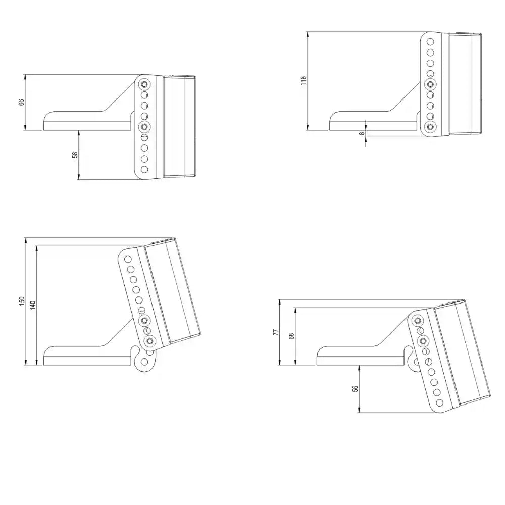 RacksBrax HD Adjustable Brackets - Short Triple