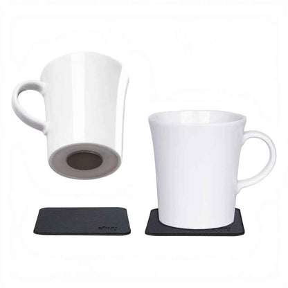 Porcelain Magnetic Handle Cups - Pads in BLACK - by Silwy