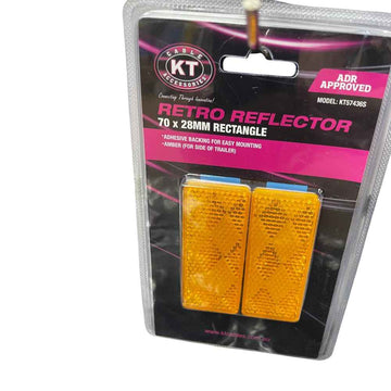 Reflector 70 x 30mm Amber - Twin Pack - No Longer Available