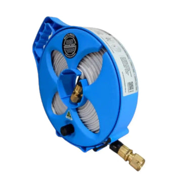 Flat Out 7.5M Drinking Water Hose on Blue Compact Reel