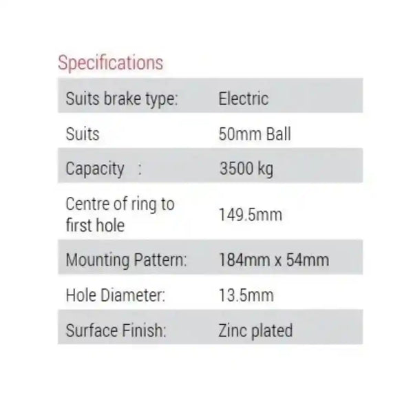 619350 Alko Off-Road 50mm Ball Coupling 3500 Kg 3