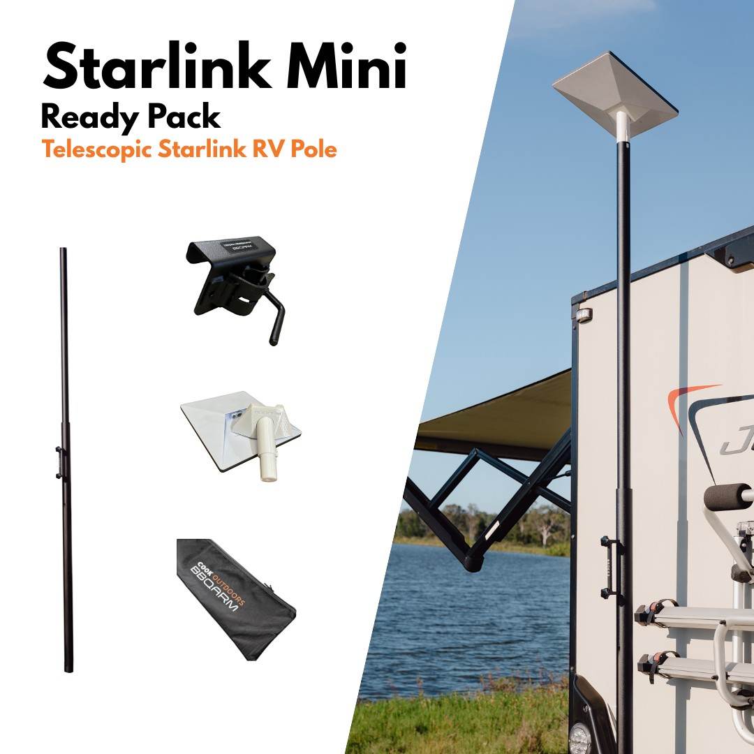 BBQARM Starlink Mini Ready Pack - Telescopic Starlink RV Pole
