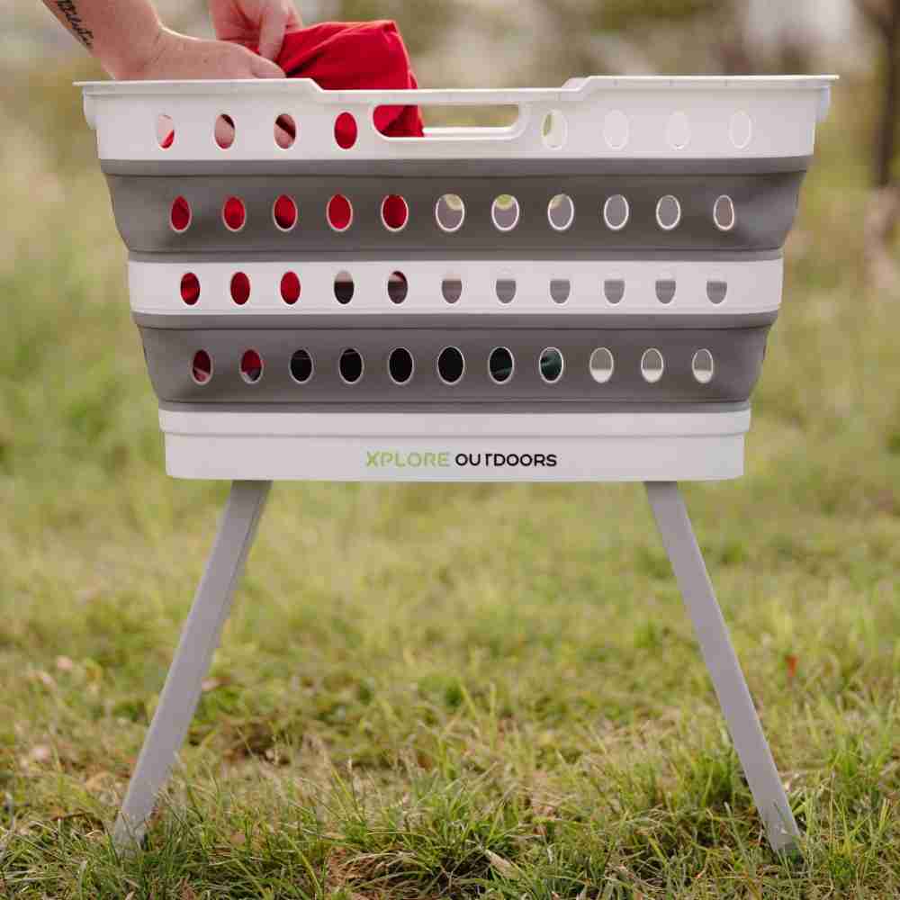 Xplore Outdoors Collapsible Laundry Basket with Fold-out Legs