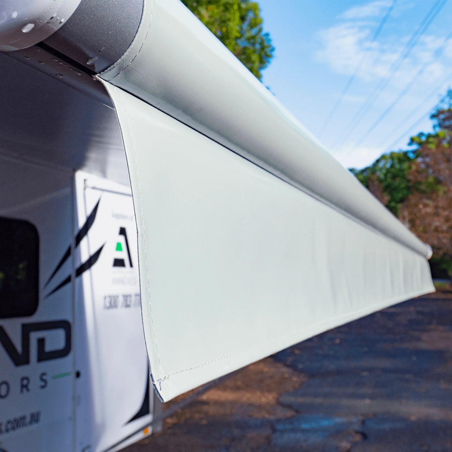 Aussie Traveller SBE 16' Light Grey Roof White Ends Awning