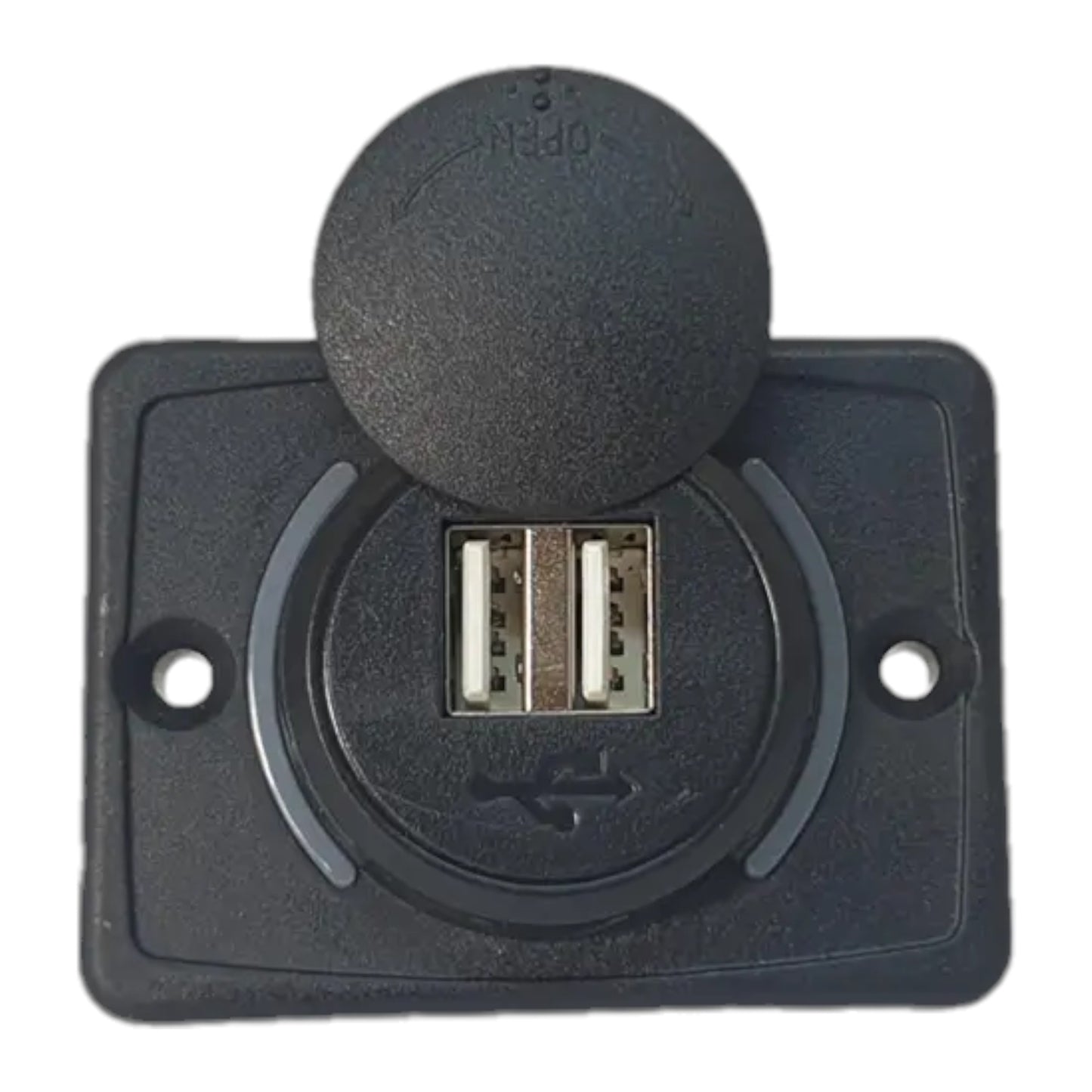 Dual USB Black Flush Mount 3.1A with Swivel Cover