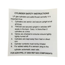 66-CSIS Gas Cylinder Safety instruction Sticker
