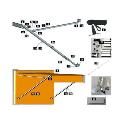 Rafter Release Latch Set suits Global Heritage SAR100 Awnings