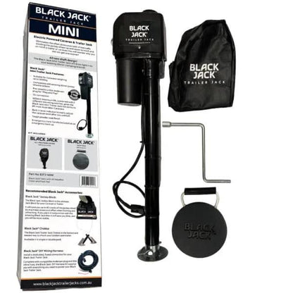 Black Jack Trailer Jack – Mini - fits standard jockey wheel clamp - Everything Caravans