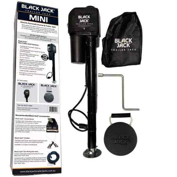 Black Jack Trailer Jack – Mini - fits standard jockey wheel clamp - Everything Caravans