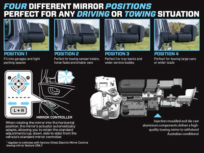 MSA Towing Mirror compatible with D-Max and MU-X 2020 to Current Non Heating