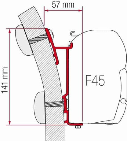 Fiamma Awn Mounting Bracket for F45 15Deg Each - Everything Caravans