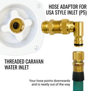 Flat Out Water Inlet Thread Converter 3/4 NPT Male Thread to 12mm Snap-on Brass with Swivel