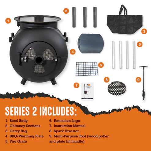Ozpig Series 2 Portable Wood Fire Stove