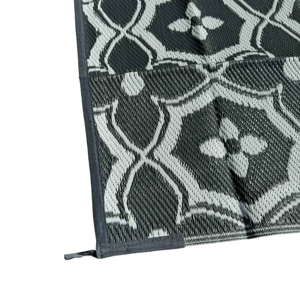 Caravan Camping Mat and Pegs Classic Grey White 1.5m x 2.43m - with Free PEG Set