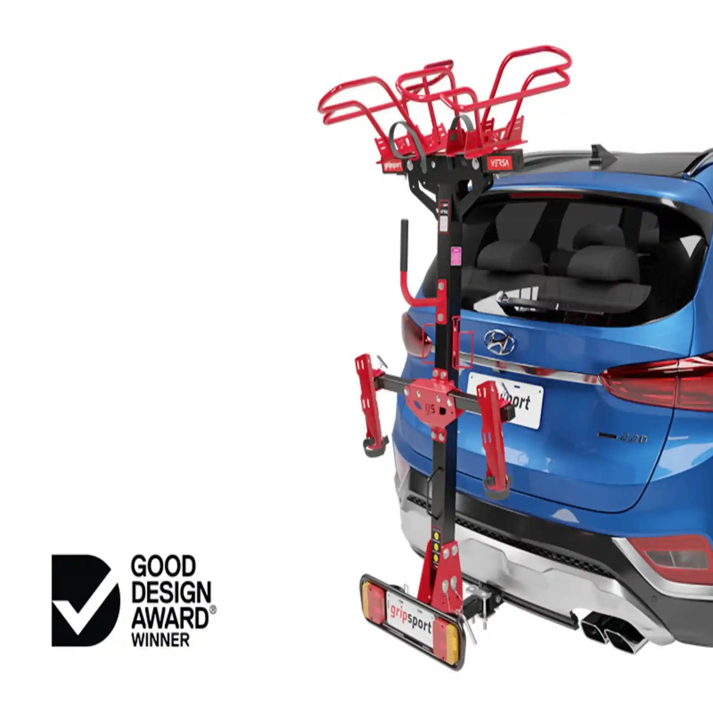 Gripsport Versa 1.2 Standard Hitch 2 Bike Vertical Rack for vehicles with spare tyre