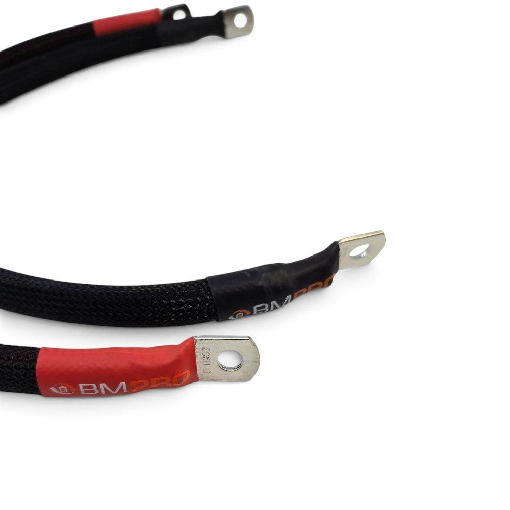 BMPro Battery and Inverter Cable Set 85mmsq 330amp 800mm Mega Fuse Extreme Cover - Pair