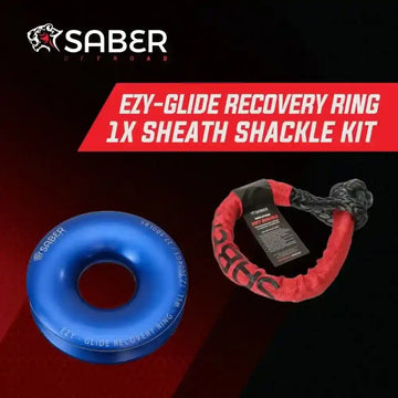 Ezy-Glide Recovery Ring and 18k Sheath Soft Shackle Kit by Saber Offroad
