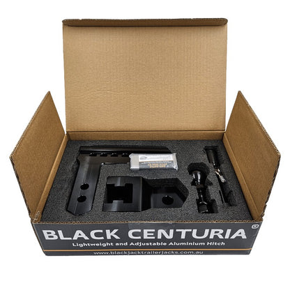 Black Jack Centuria Adjustable Hitch 200mm 3.5t Alloy - Black