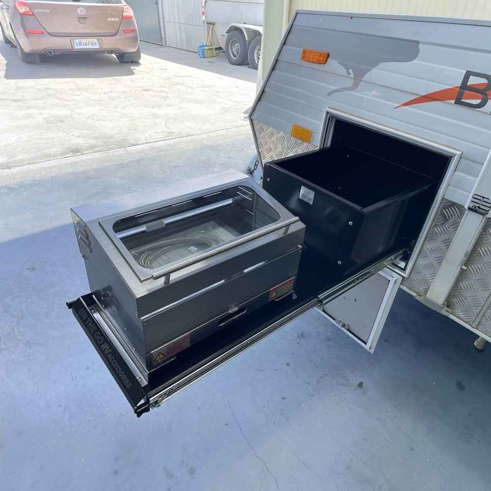 On The Go RV Kitchen Slide BBQ Combo Kit 400 - TERRAIN 1000mm Long