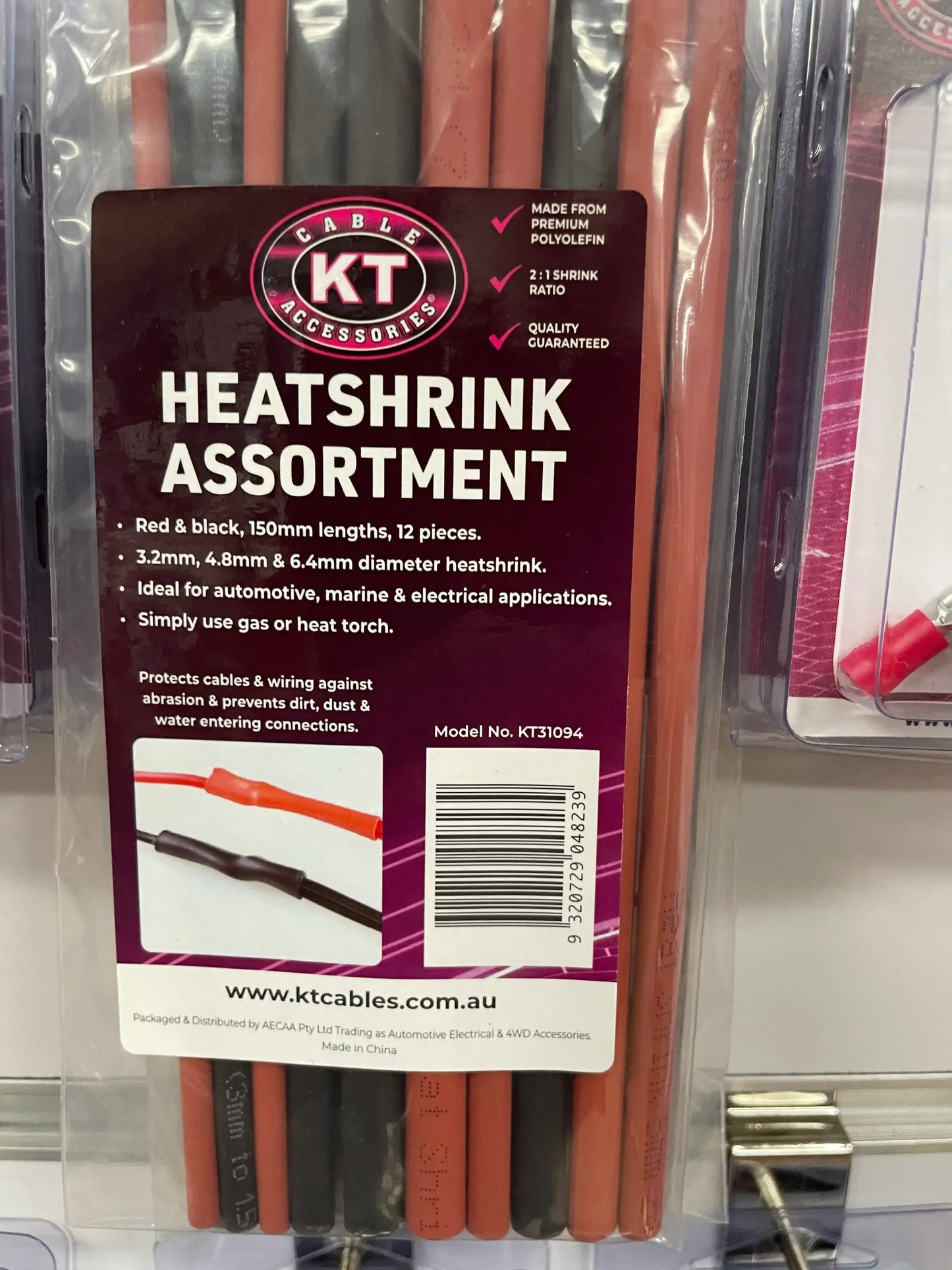 Heat Shrink Non Adhesive 3.2mm to 6.4mm Assorted Kit 12Pcs