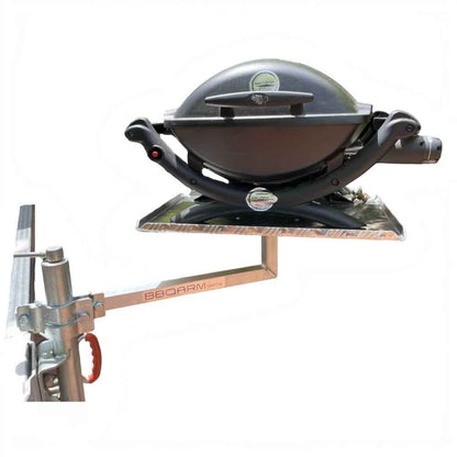 BBQArm Mate Arm Kit with Alloy Arm and Regular Aluminum Tray Black