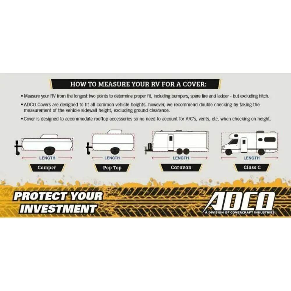 ADCO Cover 400-06522 for Poptop Caravan 12Ft to 14Ft Olefin HD RV Cover