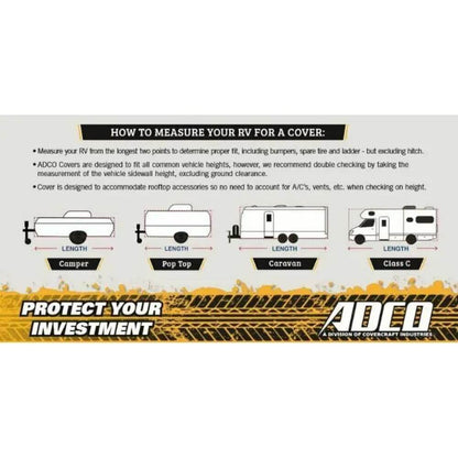 ADCO Cover 400-06522 for Poptop Caravan 12Ft to 14Ft Olefin HD RV Cover