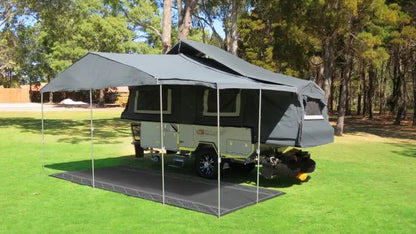 Caravan Camping Mat and Pegs Classic Style Charcoal Grey 5m x 2.4m - with Free PEG Set