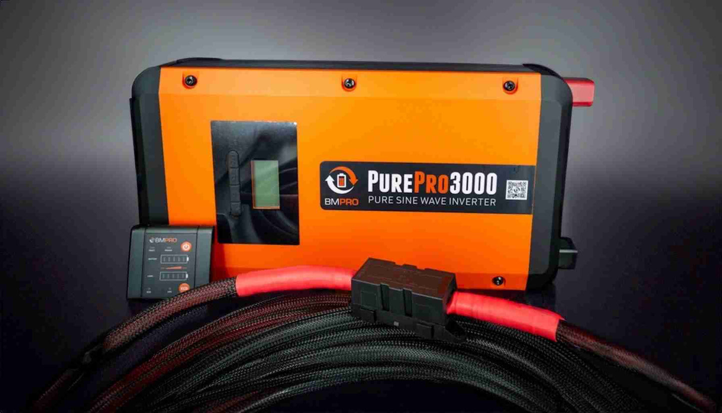 BMPRO PSW PurePro 3000w Invertor with 3m invertor connecting cables