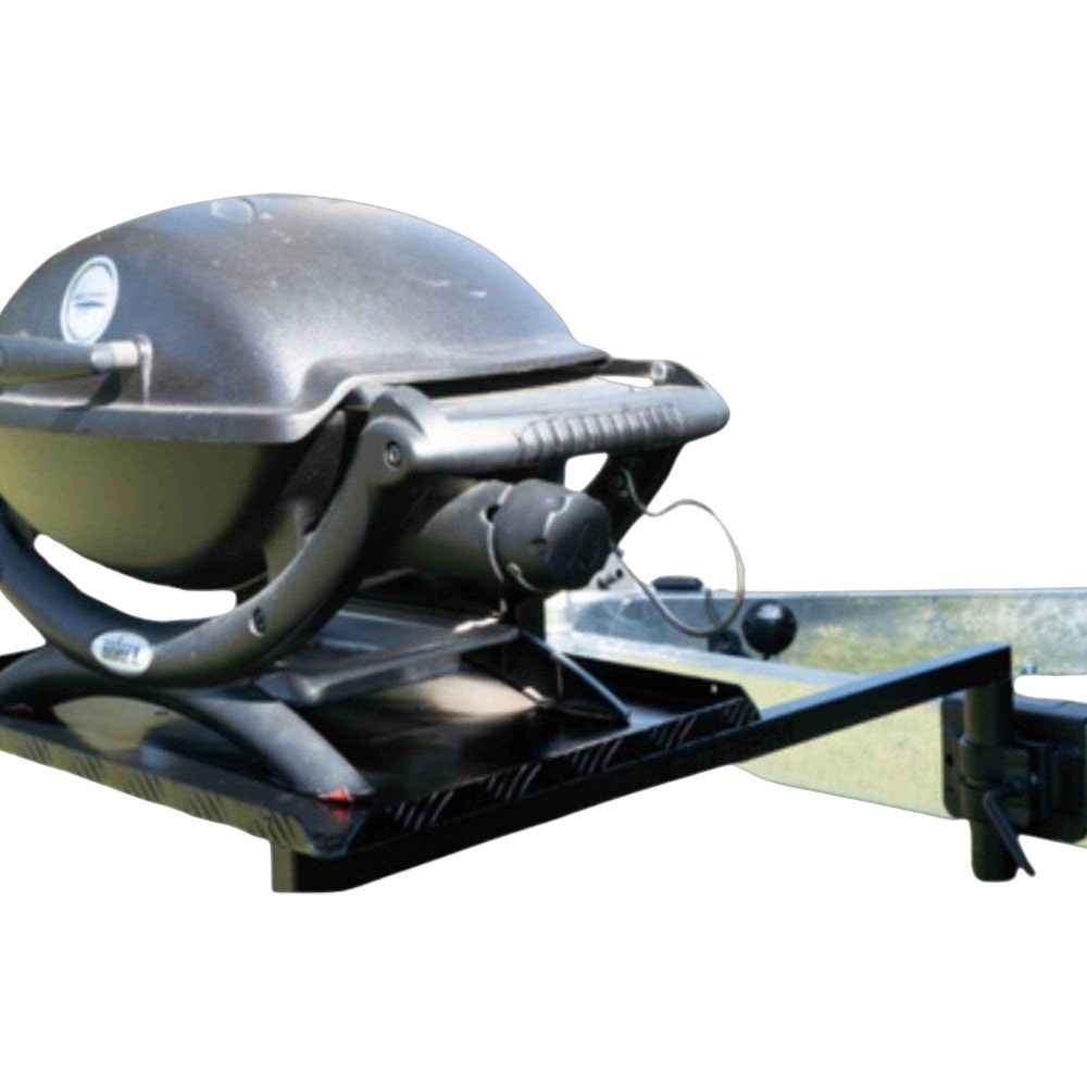 BBQARM KIT 850mm Regular Tray Black Powdercoat 50mm Drawbars for Caravan or Trailer