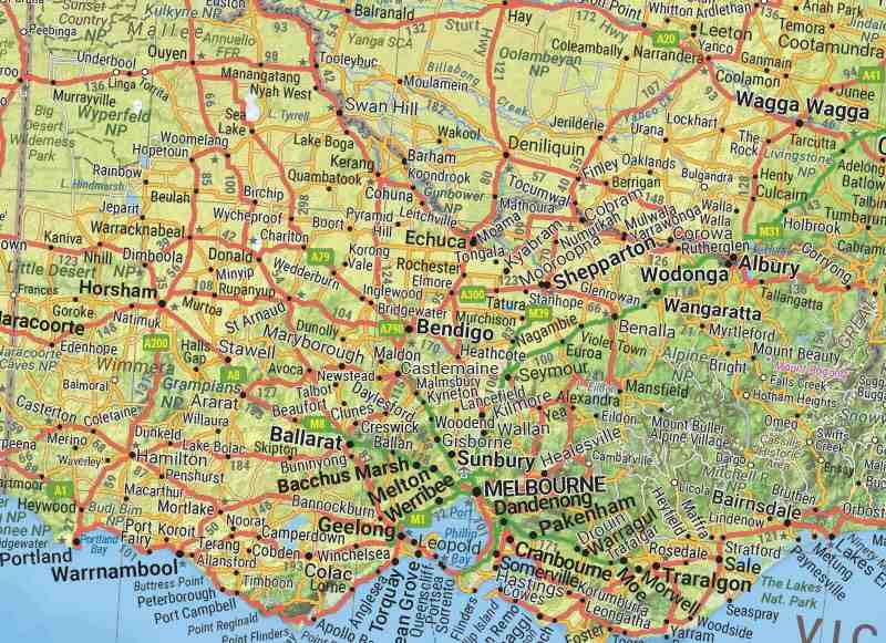 Hema Australia Road and Terrain Map