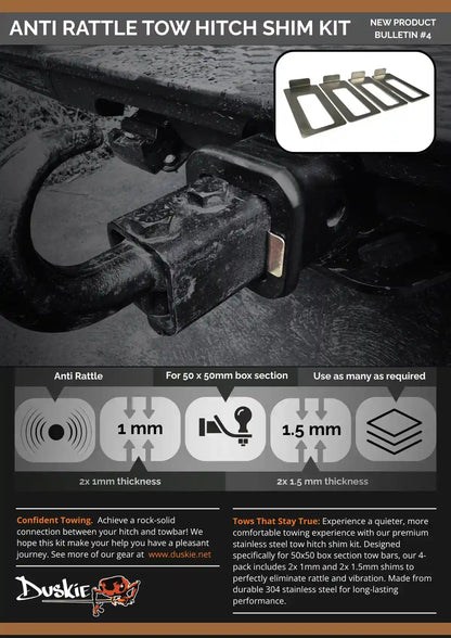 Duskie Anti Rattle Tow Hitch Shim Kit